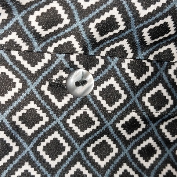 Jon & Anna long sleeve blouse, size M black with diamond pattern print, NWT - Picture 6 of 8